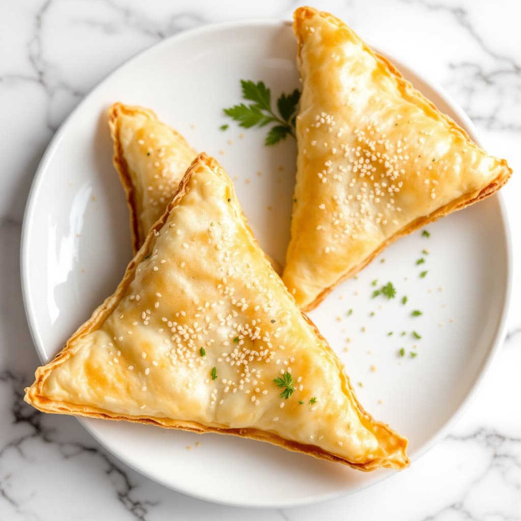 Phyllo Triangles with Cheese and Eggs