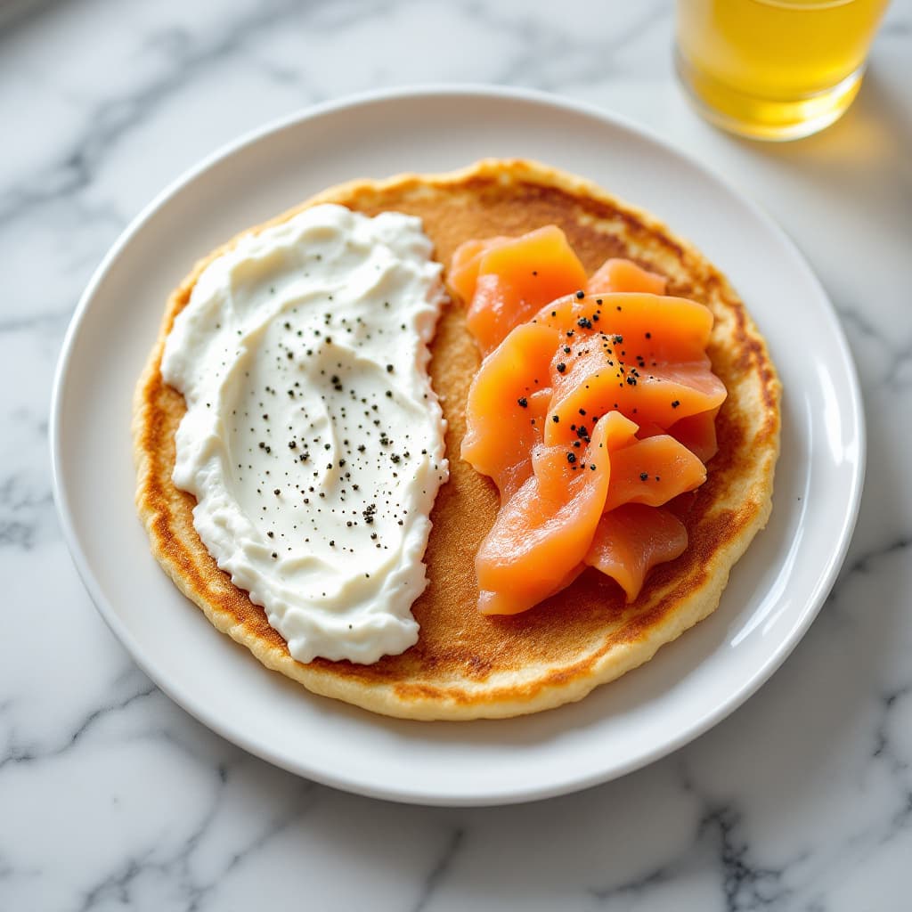 Pancake di fiocchi d'avena con salmone