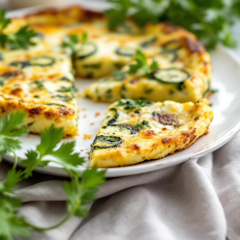 Baked Omelet with Zucchini and Cheese