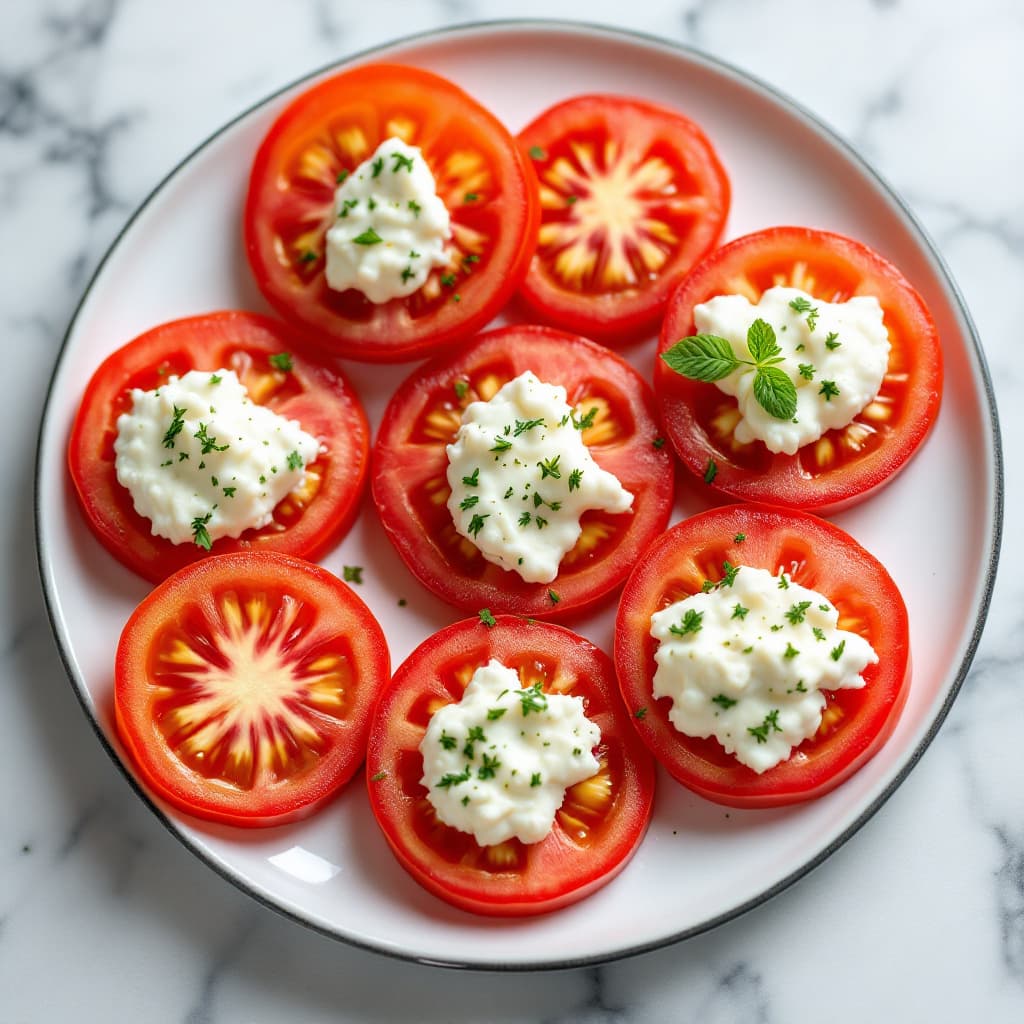 Pomodori con fiocchi di latte e aglio