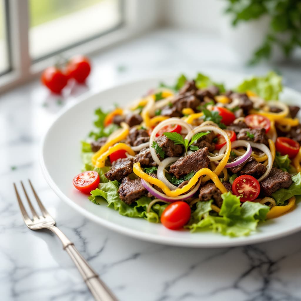 Insalata tiepida con manzo e verdure