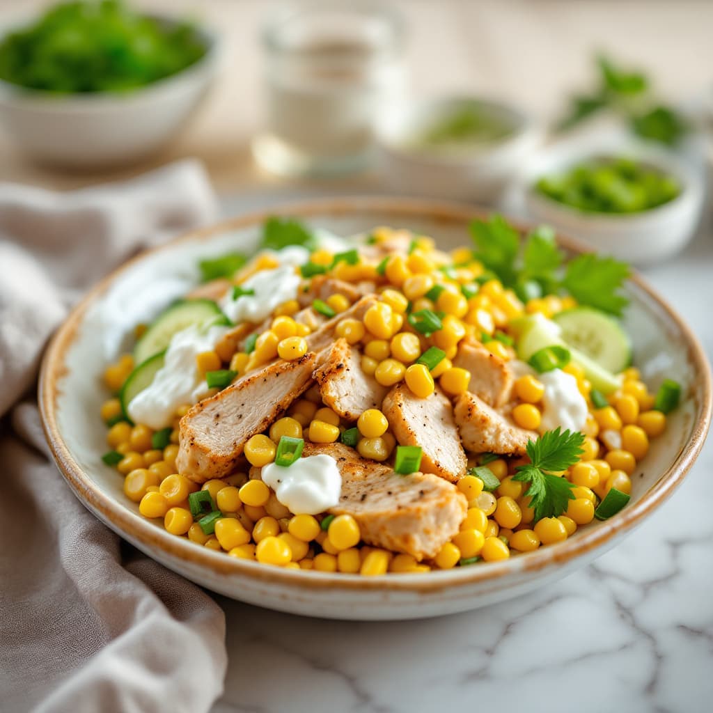Salad with Corn and Chicken